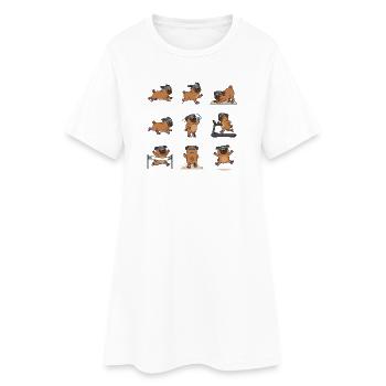 Lustiger Mops Joggen Marathon Laeufer - Frauen T-Shirt-Kleid - Weiß - Vorne