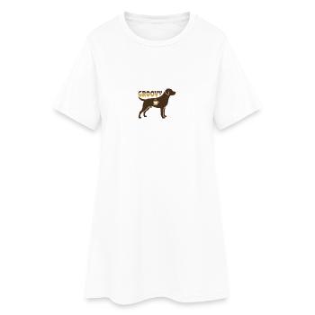 Groovy Dog Coffee Rétro années 70 - Robe T-shirt Femme - blanc - Devant