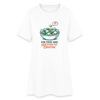 Le doute de Croûton | Humour salade Keto - Robe T-shirt Femme - blanc - Devant