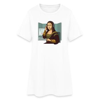 Mona Lisa Office Annoyed Humor - Women’s T-Shirt Dress - white - Front
