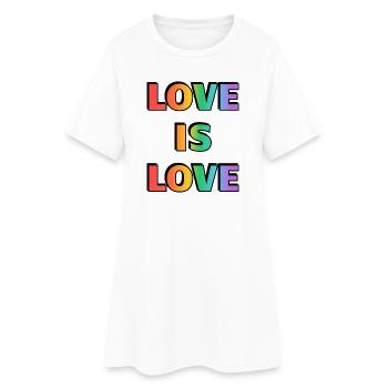 Love is Love Rainbow LGBT-Stolz - Frauen T-Shirt-Kleid - Weiß - Vorne