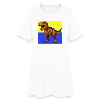 dinosaure - Robe T-shirt Femme - blanc - Devant