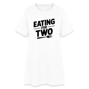 Manger pour deux - Robe T-shirt Femme - blanc - Devant