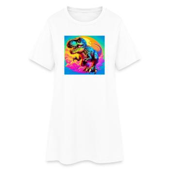 dinosaure - Robe T-shirt Femme - blanc - Devant