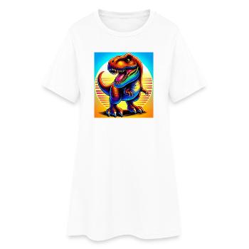 dinosaure - Robe T-shirt Femme - blanc - Devant