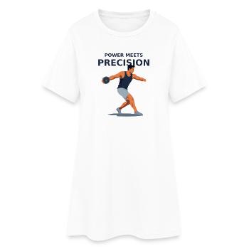 Power meets precision - discus throw - Women’s T-Shirt Dress - white - Front