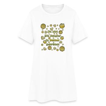 Neugier In Butter Gebraten - Frauen T-Shirt-Kleid - Weiß - Vorne