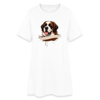 Cadeau de la chemise Saint-Bernard pour les amateurs de chiens - Robe T-shirt Femme - blanc - Devant