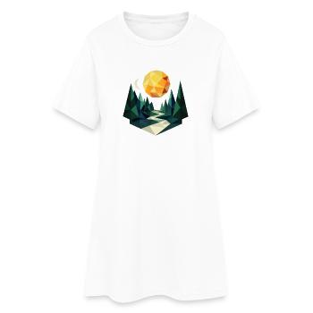 Lunar Night in the Polygon Forest - Women’s T-Shirt Dress - white - Front