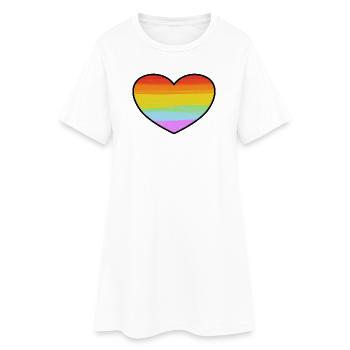 Rainbow Pride Heart - Women’s T-Shirt Dress - white - Front