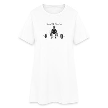 Rest_day - Frauen T-Shirt-Kleid - Weiß - Vorne
