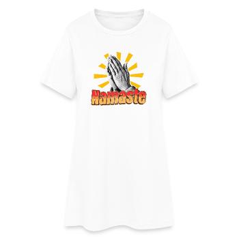 Namaste – Spirituelle Botschaft - Frauen T-Shirt-Kleid - Weiß - Vorne