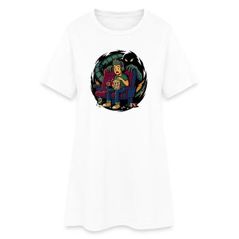 Horror Kino Zuschauer Angst Szene - Frauen T-Shirt-Kleid - Weiß - Vorne