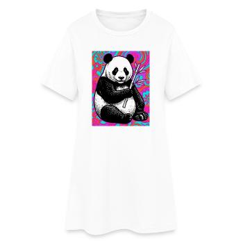 panda - Robe T-shirt Femme - blanc - Devant