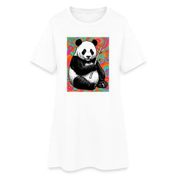 panda - Robe T-shirt Femme - blanc - Devant