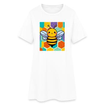 abeille - Robe T-shirt Femme - blanc - Devant