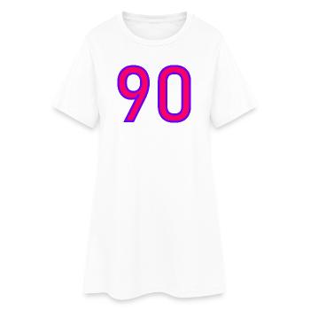 90. 90 ANS. 90e ANNIVERSAIRE. ANNIVERSAIRE 90 ANS. - Robe T-shirt Femme - blanc - Devant