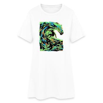 Surfeurs de vacances à la plage - Robe T-shirt Femme - blanc - Devant