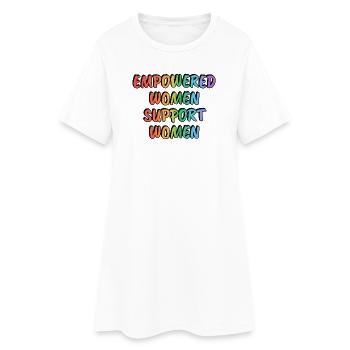Femmes Autonomisées Soutiennent les Femmes Arc-En-Ciel - Robe T-shirt Femme - blanc - Devant