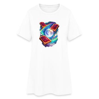 Toast spatial avec arc-en-ciel - Robe T-shirt Femme - blanc - Devant