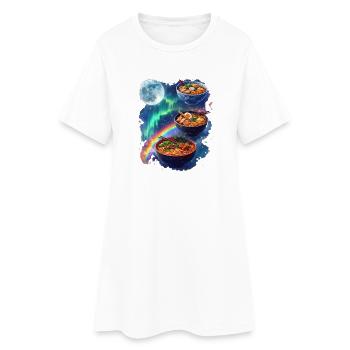 Bowls de Ramen Galactiques - Robe T-shirt Femme - blanc - Devant