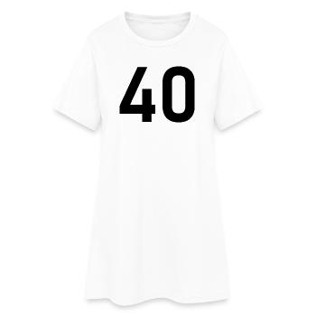 40. 40 JAHRE. 40-JÄHRIGES JUBILÄUM. 40-JÄHRIGES JUBILÄUM. - Frauen T-Shirt-Kleid - Weiß - Vorne
