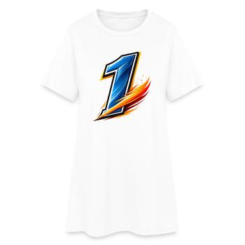 Nummer 1 Shirt Fußball Trikot Zahl Sport  - Frauen T-Shirt-Kleid - Weiß - Vorne