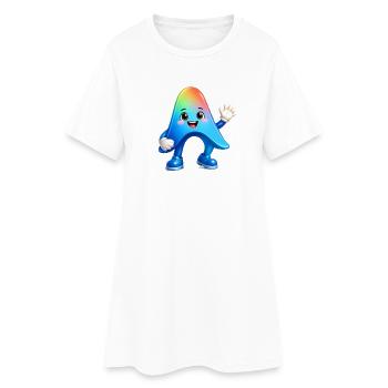 Cute Rainbow Mascot Sticker Antigravity - Robe T-shirt Femme - blanc - Devant