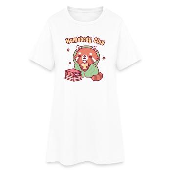 Club des pandas rouges mignons et familiers - Robe T-shirt Femme - blanc - Devant