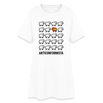 Anticonformiste Mouton Drapeau Espagne Humour - Robe T-shirt Femme - blanc - Devant