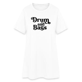 Drum and Bass Typographie audacieuse - Robe T-shirt Femme - blanc - Devant