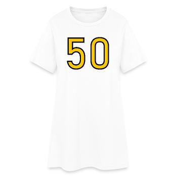 50. 50 ANS. 50e ANNIVERSAIRE. ANNIVERSAIRE 50 ANS. - Robe T-shirt Femme - blanc - Devant