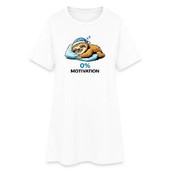 Paresseux endormi à zéro pour cent - Robe T-shirt Femme - blanc - Devant