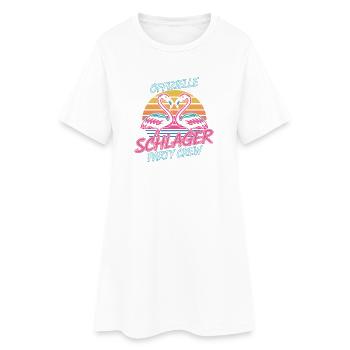 Schlager Party Crew Mallorca Flamingo JGA Malle - Frauen T-Shirt-Kleid - Weiß - Vorne