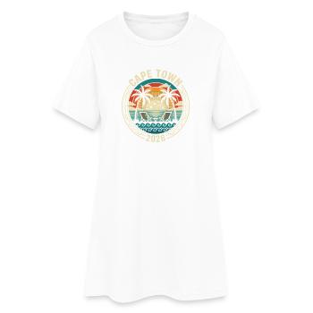 Idylle plage du Cap 2026 - Robe T-shirt Femme - blanc - Devant