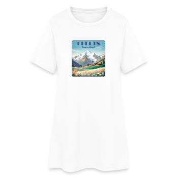 Titlis - Frauen T-Shirt-Kleid - Weiß - Vorne