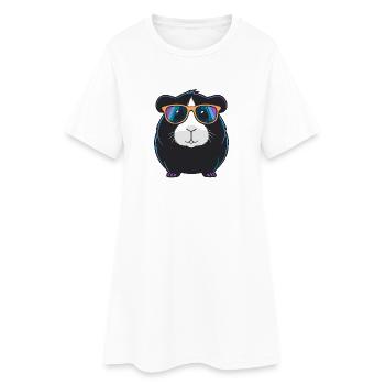 Cochon d'Inde Cool Lunettes - Robe T-shirt Femme - blanc - Devant