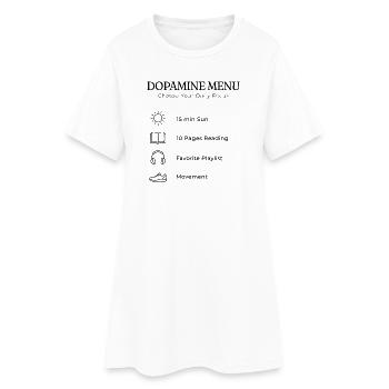 Dopamine Menu ADHS – Aesthetic Self Care Guide - Frauen T-Shirt-Kleid - Weiß - Vorne
