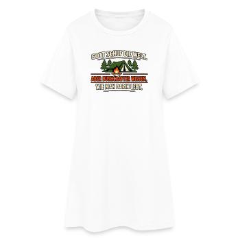 Bushcraft Humor Outdoor Leben Statement - Frauen T-Shirt-Kleid - Weiß - Vorne