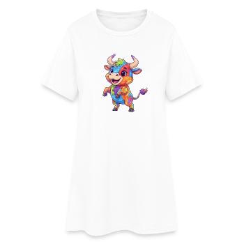 Explosion colorée des couleurs de vache - Robe T-shirt Femme - blanc - Devant