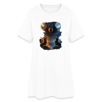 Hurlement de lune : Deux hurleurs de chiens - Robe T-shirt Femme - blanc - Devant
