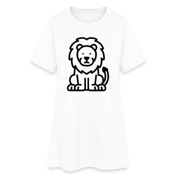 lion - Robe T-shirt Femme - blanc - Devant