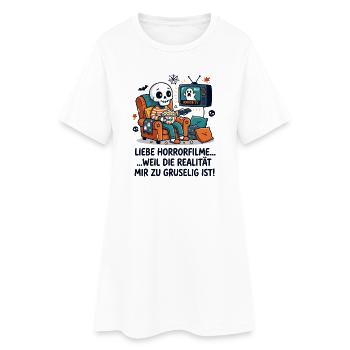 Horror Filme Realität Grusel Humor - Frauen T-Shirt-Kleid - Weiß - Vorne