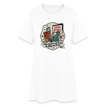 Cinéma de zombies Popcorn Humour quotidien - Robe T-shirt Femme - blanc - Devant
