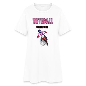 Motoball Rentnerin Motoballerin Rente Ruhestand - Frauen T-Shirt-Kleid - Weiß - Vorne