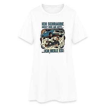 Autoschrauber Mechaniker Humor Spruch - Frauen T-Shirt-Kleid - Weiß - Vorne