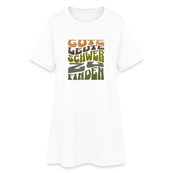 Gute Leute - Schwer zu finden Retro Shirt  - Frauen T-Shirt-Kleid - Weiß - Vorne