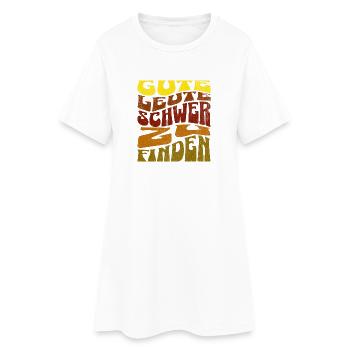 Gute Leute - Schwer zu finden Retro Shirt  - Frauen T-Shirt-Kleid - Weiß - Vorne
