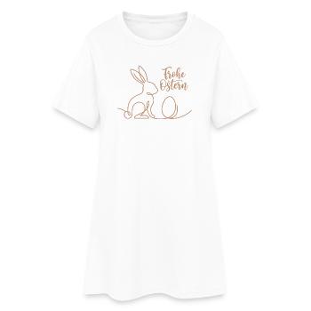 Frohe Ostern, Süßes Häschen Shirt, Hoodie, Schürze - Frauen T-Shirt-Kleid - Weiß - Vorne