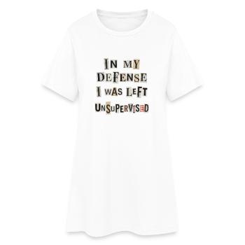Sans surveillance pour ma défense - Robe T-shirt Femme - blanc - Devant